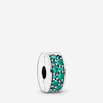 Pandora Momenrts Teal Pavé Clip Charm