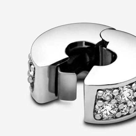 Pandora Moments Clear Pavé Clip Charm