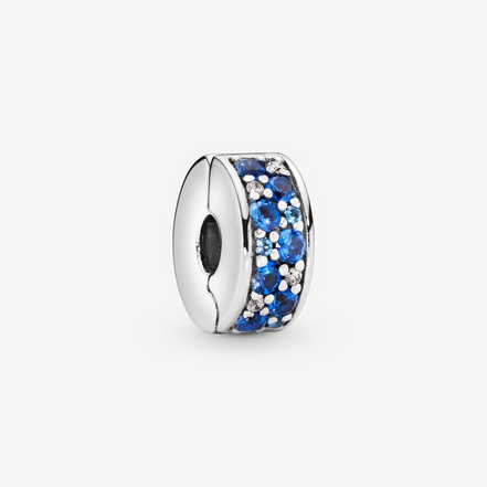 Pandora Moments Blue Pavé Clip Charm