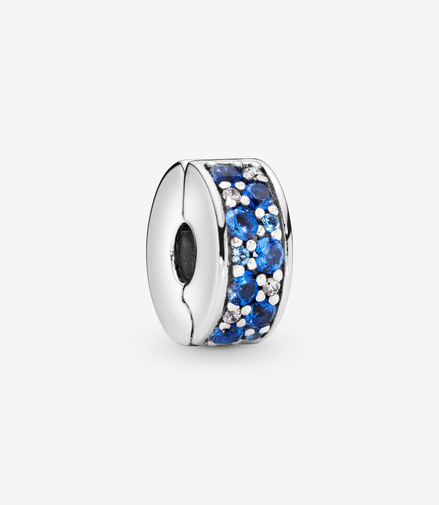 Pandora Moments Blue Pavé Clip Charm