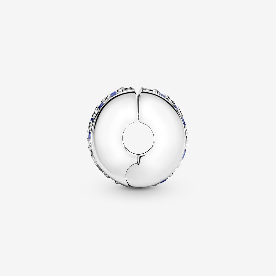 Pandora Moments Blue Pavé Clip Charm