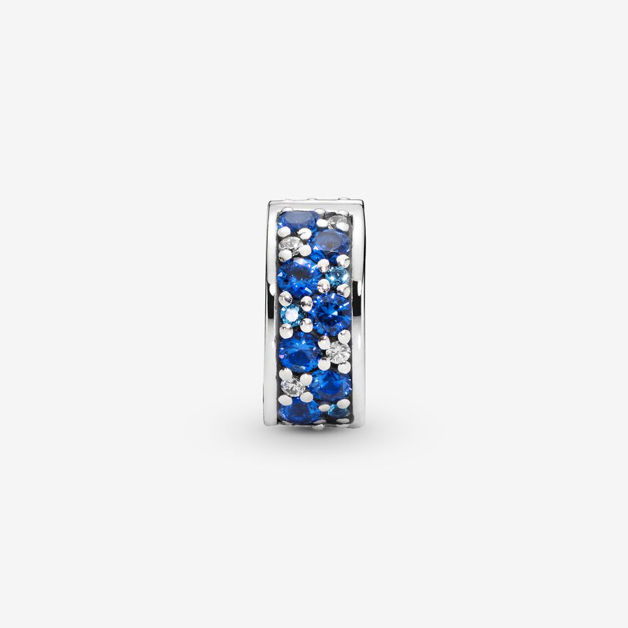 Pandora Moments Blue Pavé Clip Charm