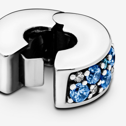 Pandora Moments Blue Pavé Clip Charm