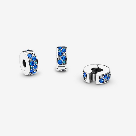 Pandora Moments Blue Pavé Clip Charm