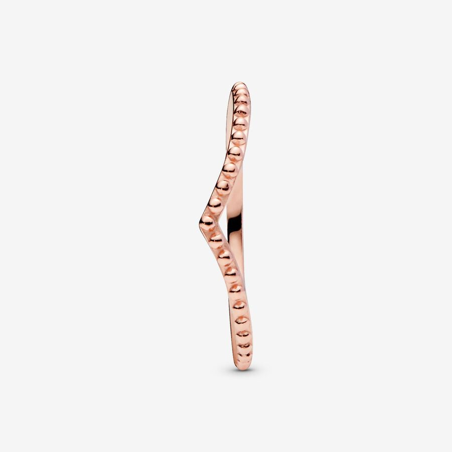 Pandora Timeless Beaded Wishbone Ring Size 7