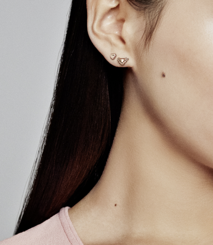 Pandora Rose Lioness And Heart Stud Earrings