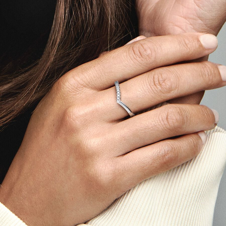 Pandora Timeless Wish Half Sparkling Ring Size 7