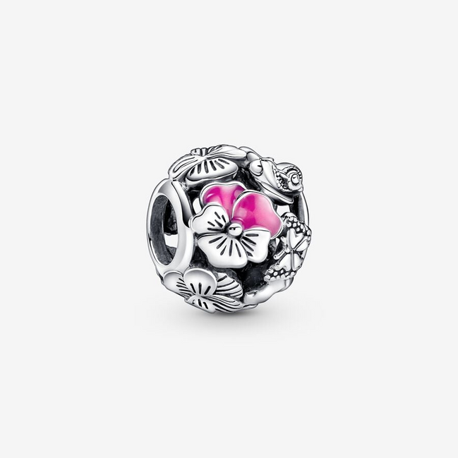 Pandora Moments Pansy Flower Friends Charm