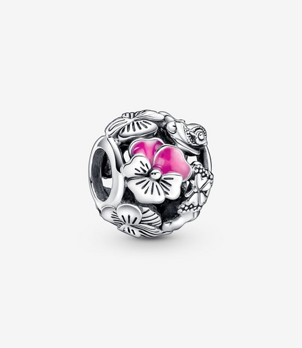 Pandora Moments Pansy Flower Friends Charm