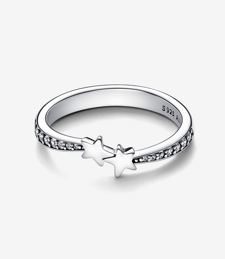 Pandora Moments Shooting Stars Sparkling Ring Size 7.5