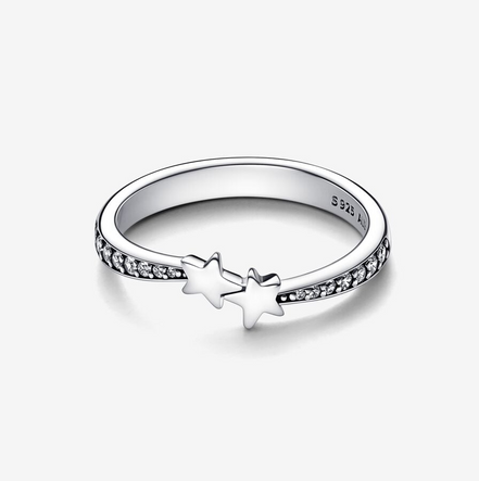 Pandora Moments Shooting Stars Sparkling Ring Size 7.5