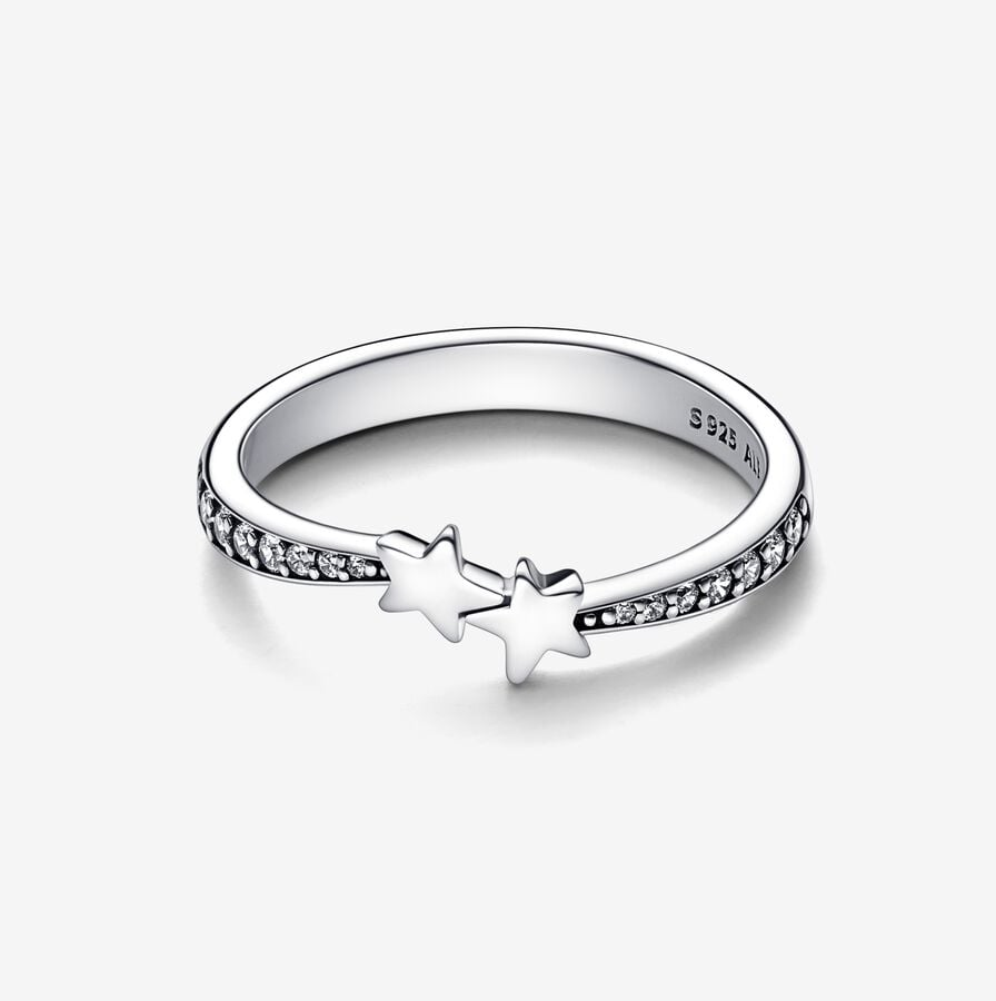 Pandora Moments Shooting Stars Sparkling Ring Size 7.5