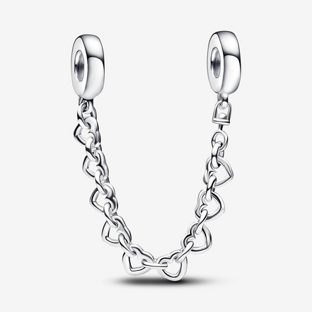 Pandora Moments Linked Hearts Safety Chain