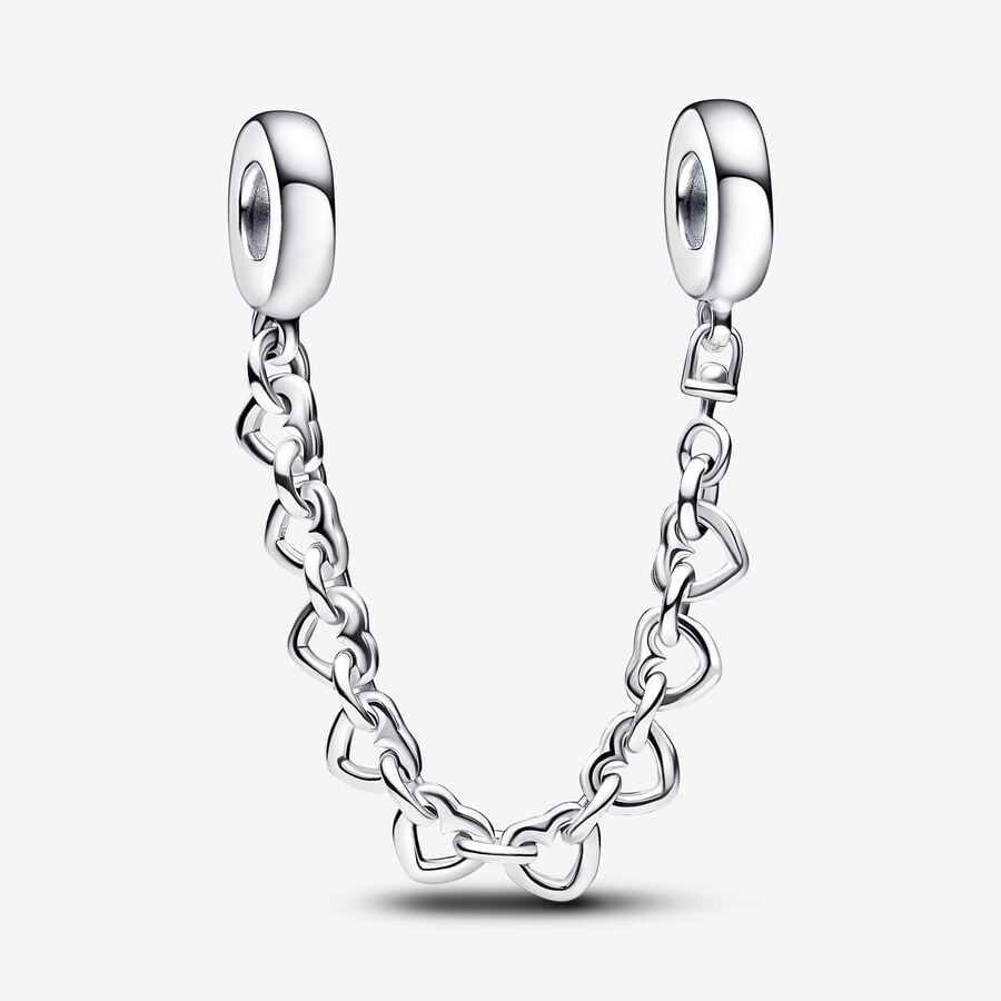 Pandora Moments Linked Hearts Safety Chain