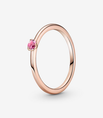 Pandora Timeless Pink Solitaire Ring Size 7.5