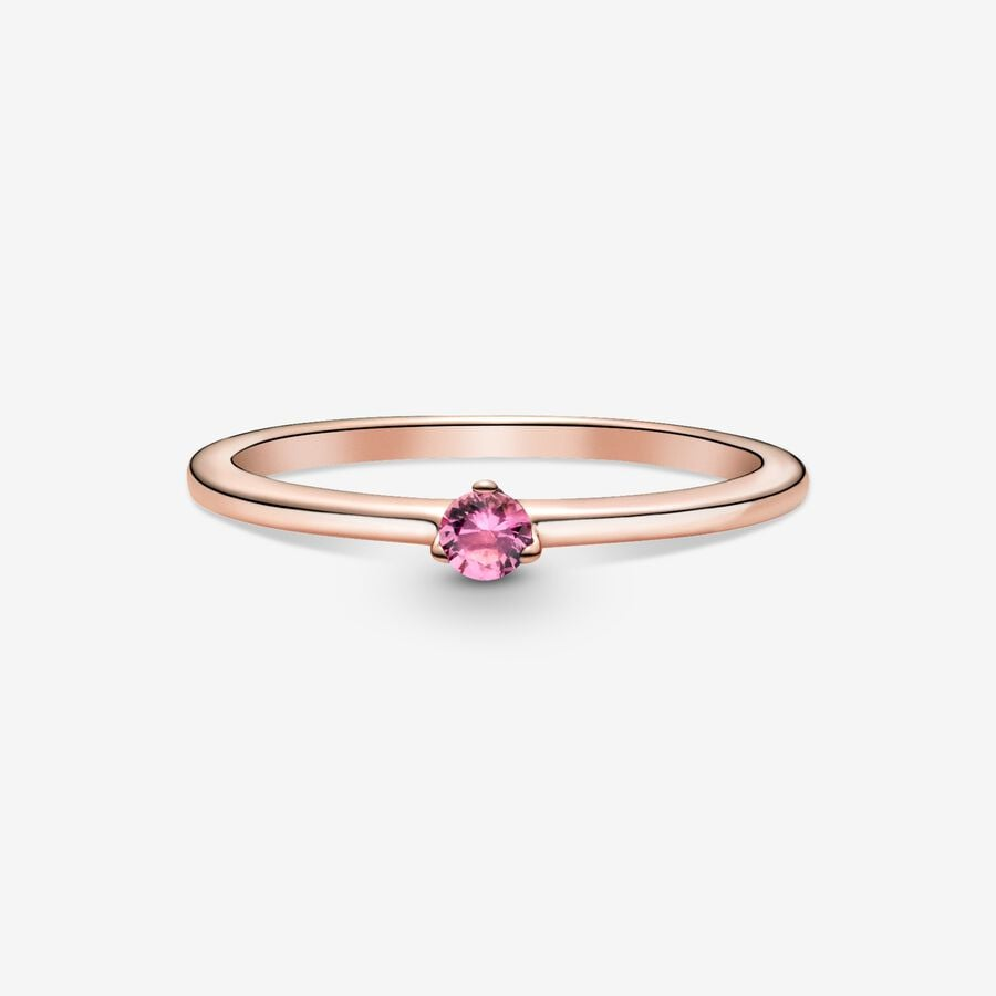 Pandora Timeless Pink Solitaire Ring Size 7.5