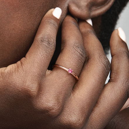 Pandora Timeless Pink Solitaire Ring Size 7.5