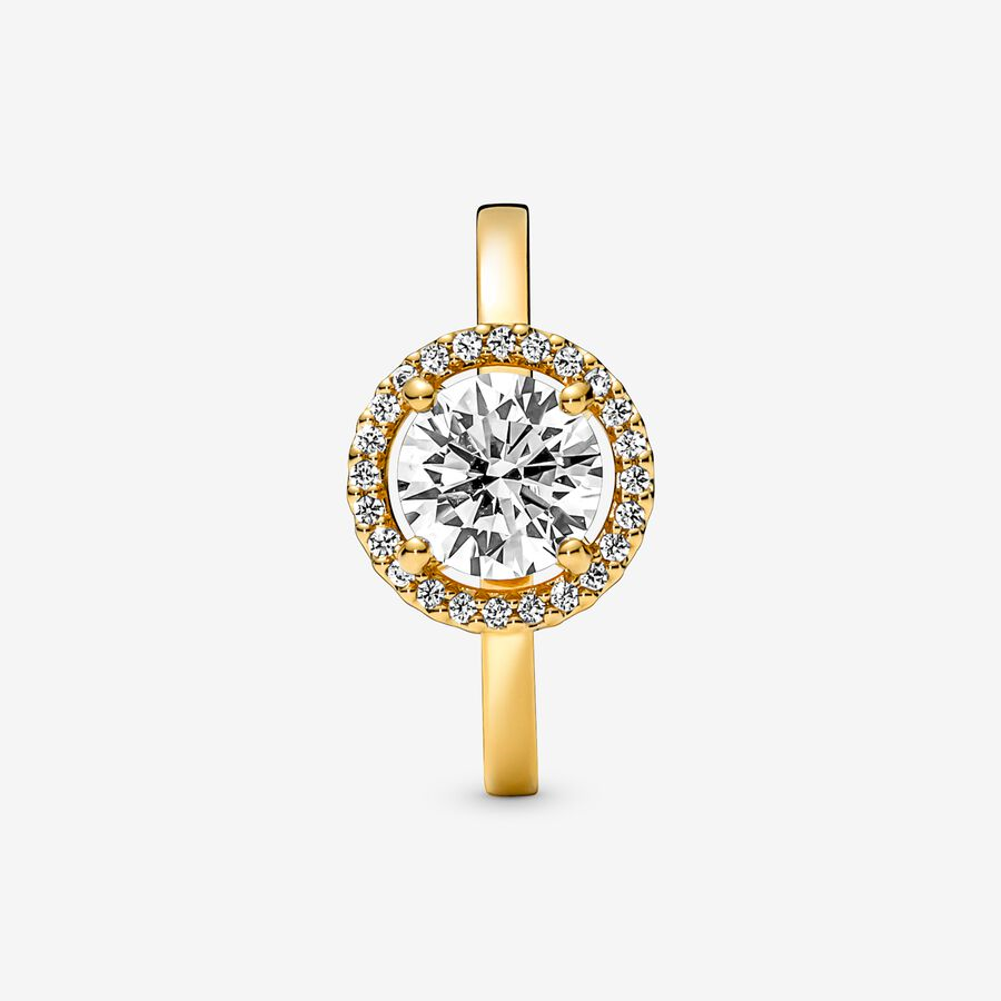 Pandora Timeless Sparkling Round Halo Ring Size 6