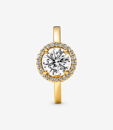 Pandora Timeless Sparkling Round Halo Ring Size 6