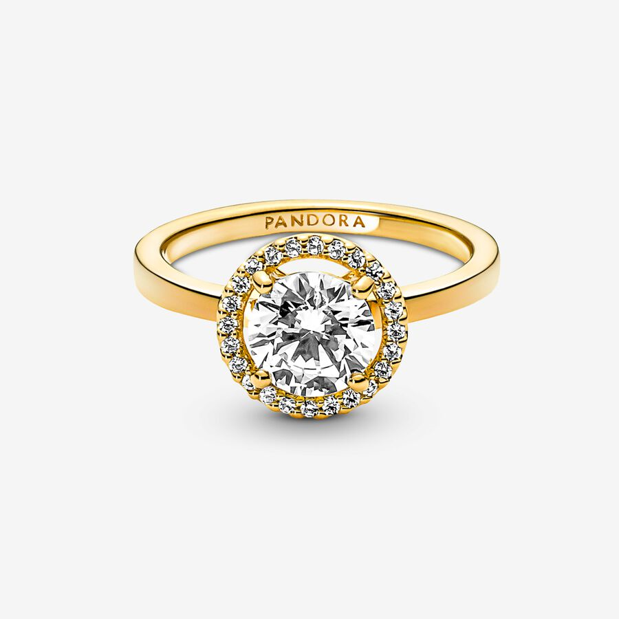 Pandora Timeless Sparkling Round Halo Ring Size 6