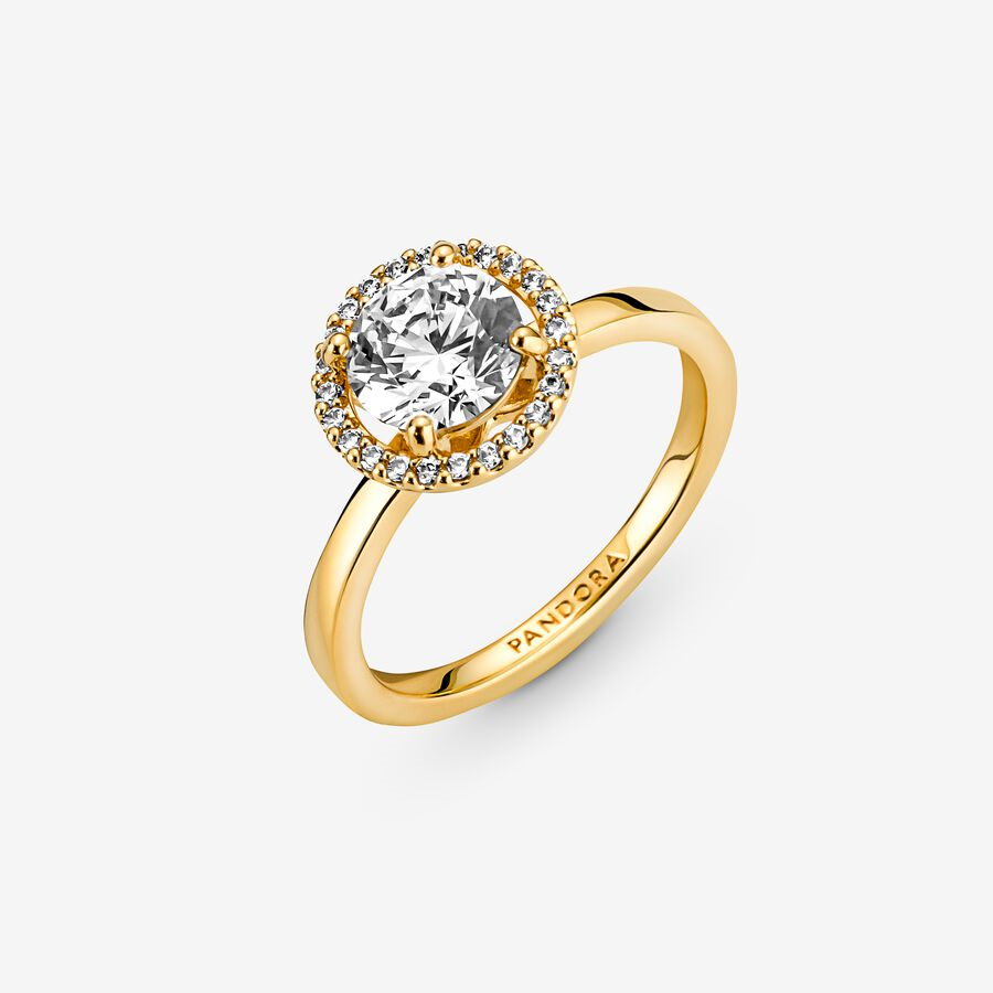 Pandora Timeless Sparkling Round Halo Ring Size 6