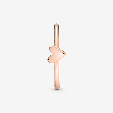 Pandora Moments Rose Gold Free Hand Heart Ring Size 7