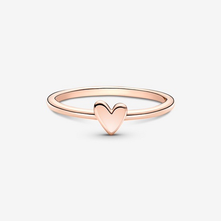 Pandora Moments Rose Gold Free Hand Heart Ring Size 7