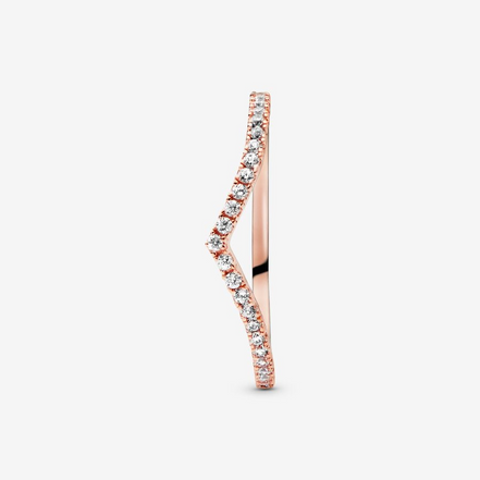 Pandora Timeless Sparkling Wishbone Ring Size 8.5