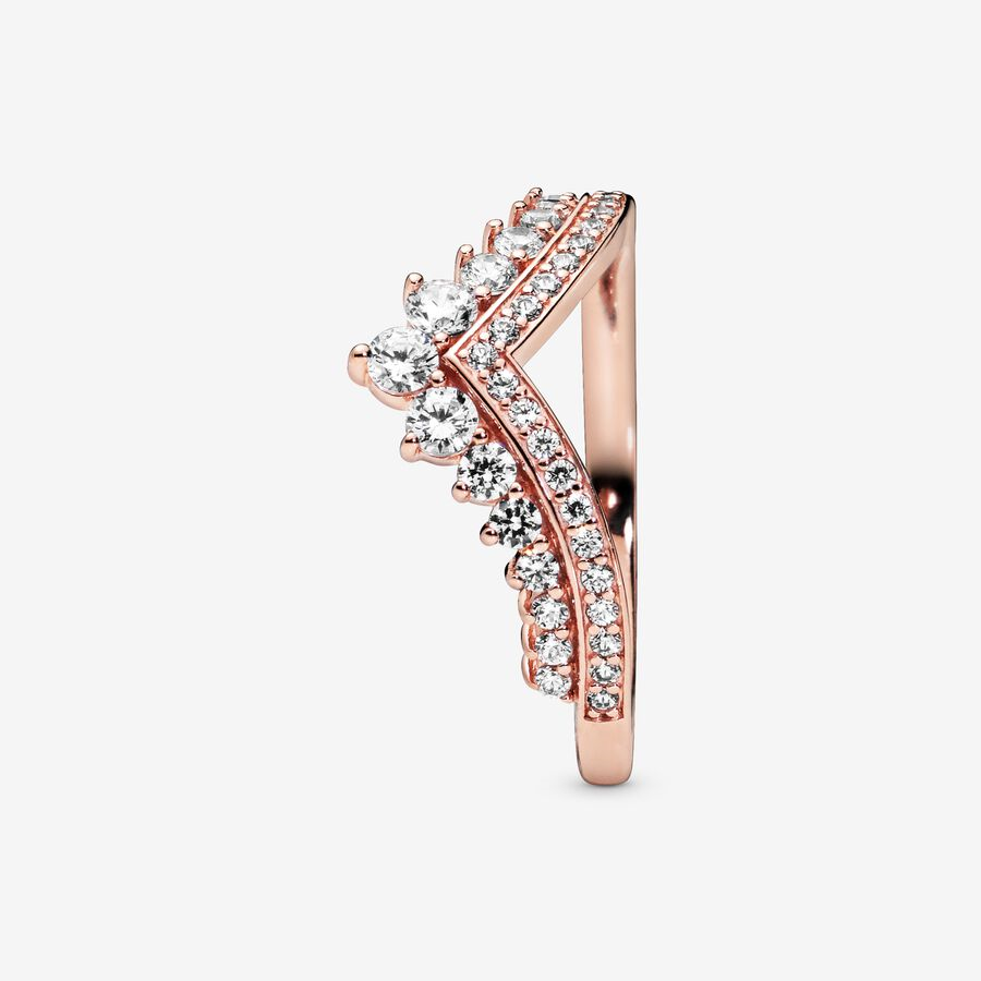 Pandora Timeless Rose Princess Wishbone Ring Size 4.5