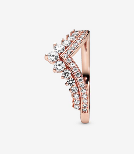 Pandora Timeless Rose Princess Wishbone Ring Size 4.5