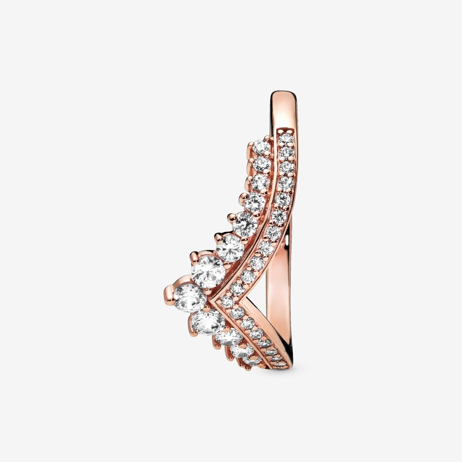 Pandora Timeless Rose Princess Wishbone Ring Size 4.5