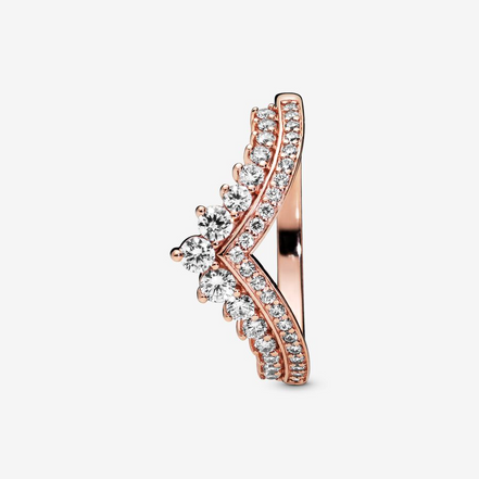 Pandora Timeless Rose Princess Wishbone Ring Size 4.5