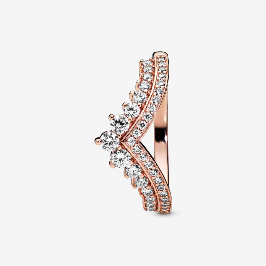 Pandora Timeless Rose Princess Wishbone Ring Size 4.5