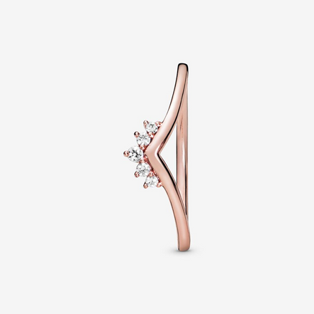 Pandora Timeless Pinik Tiara Wishbone Ring Size 6