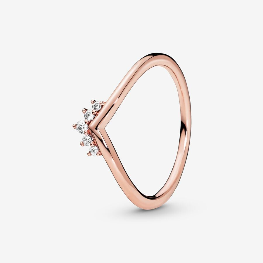 Pandora Timeless RoseTiara Wishbone Ring Size 7.5