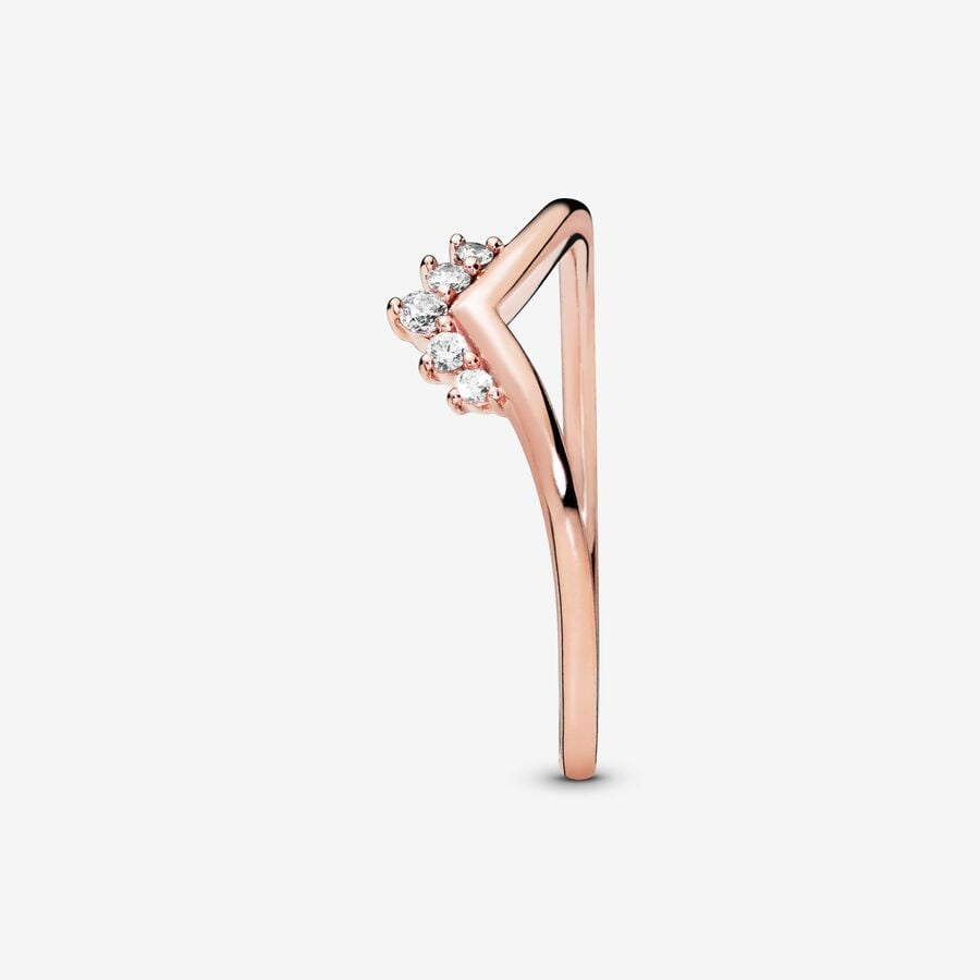 Pandora Timeless RoseTiara Wishbone Ring Size 8.5
