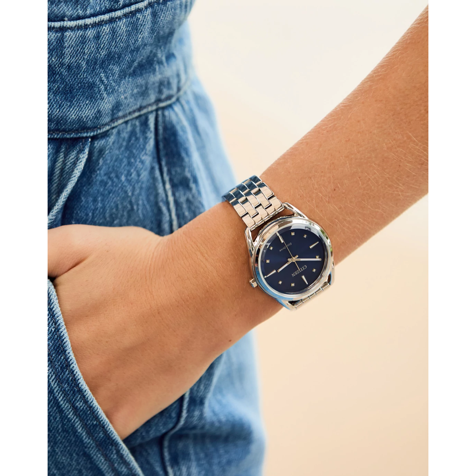 Citizen Ladies Eco-Drive Dress Classics Blue Dial  Stainless Steel Bracelet Watch