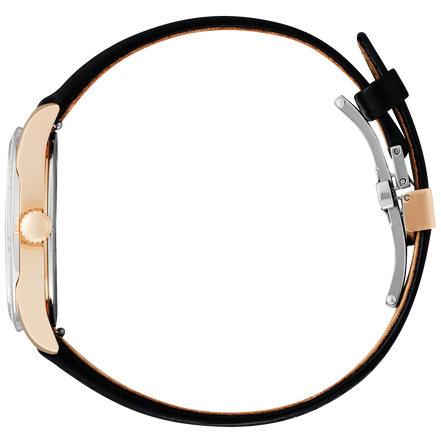 Ladies' Citizen Eco-Drive Arezzo Diamond Black Leather Strap Watch