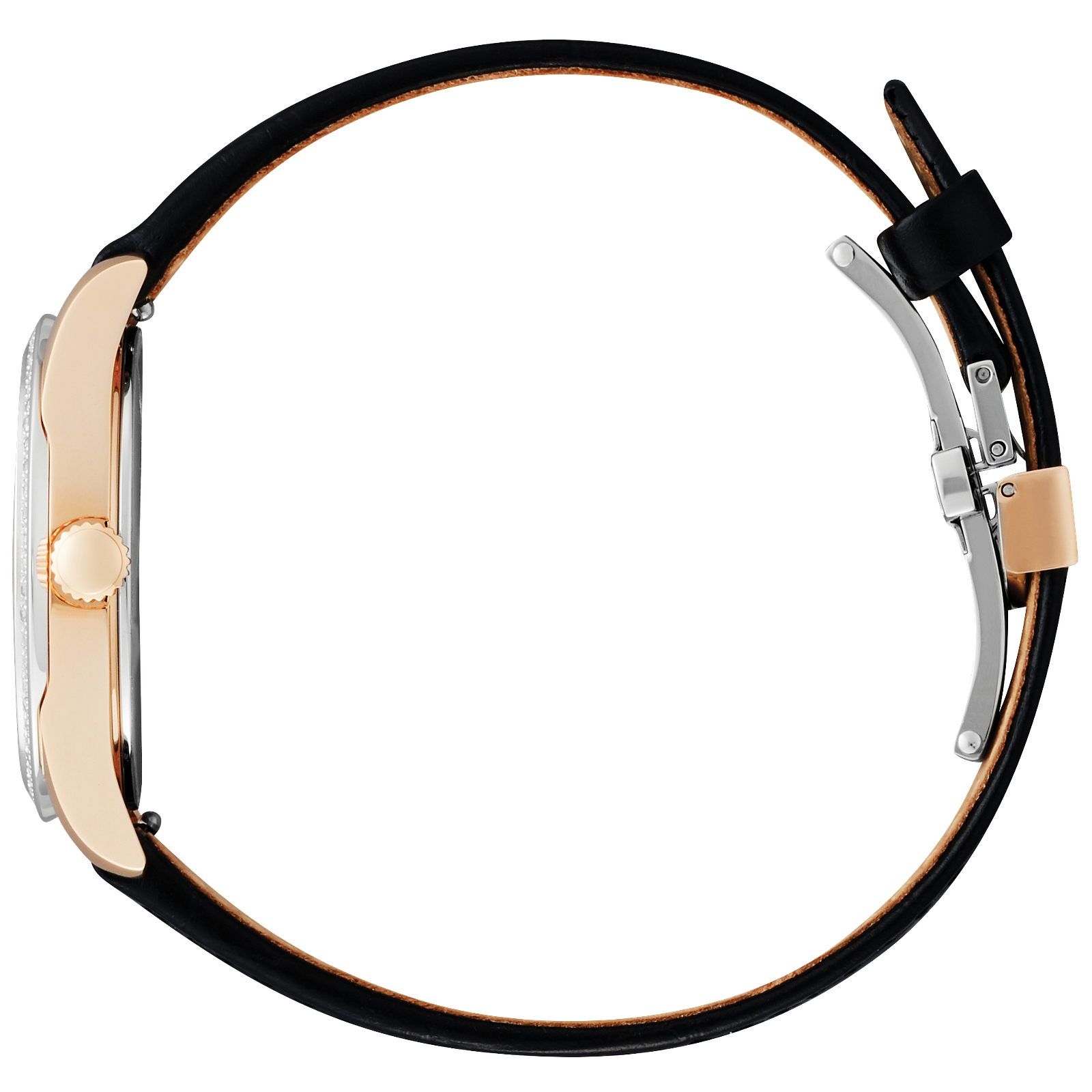 Ladies' Citizen Eco-Drive Arezzo Diamond Black Leather Strap Watch