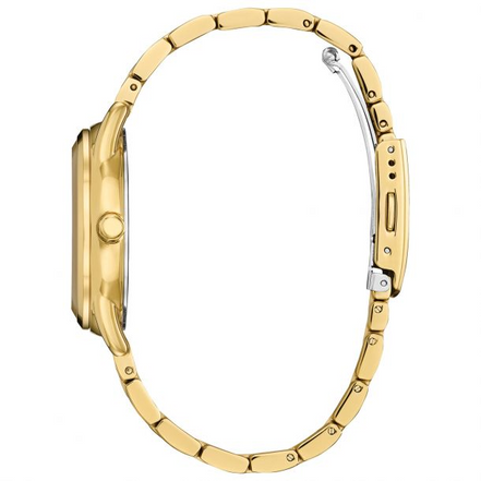 Citizen Ladies Dress Classic Gold-Tone Eco-Drive Bracelet Watch with Black Dial