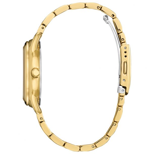Citizen Ladies Dress Classic Gold-Tone Eco-Drive Bracelet Watch with Black Dial