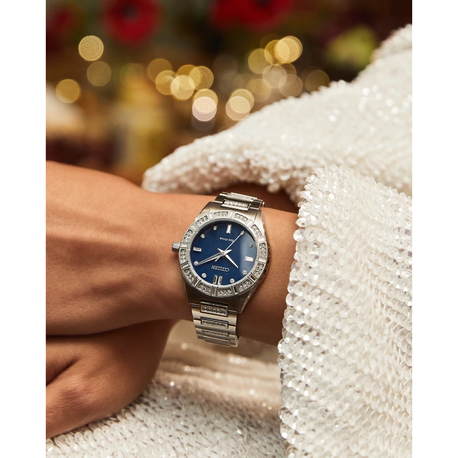 Citizen Ladies' Eco-Drive Silhouette Crystal Stainless Steel Bracelet Watch