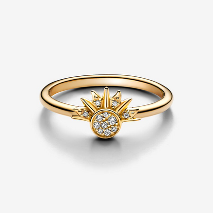 Pandora Moments Celestial Sparkling Sun Ring SIze 4.5