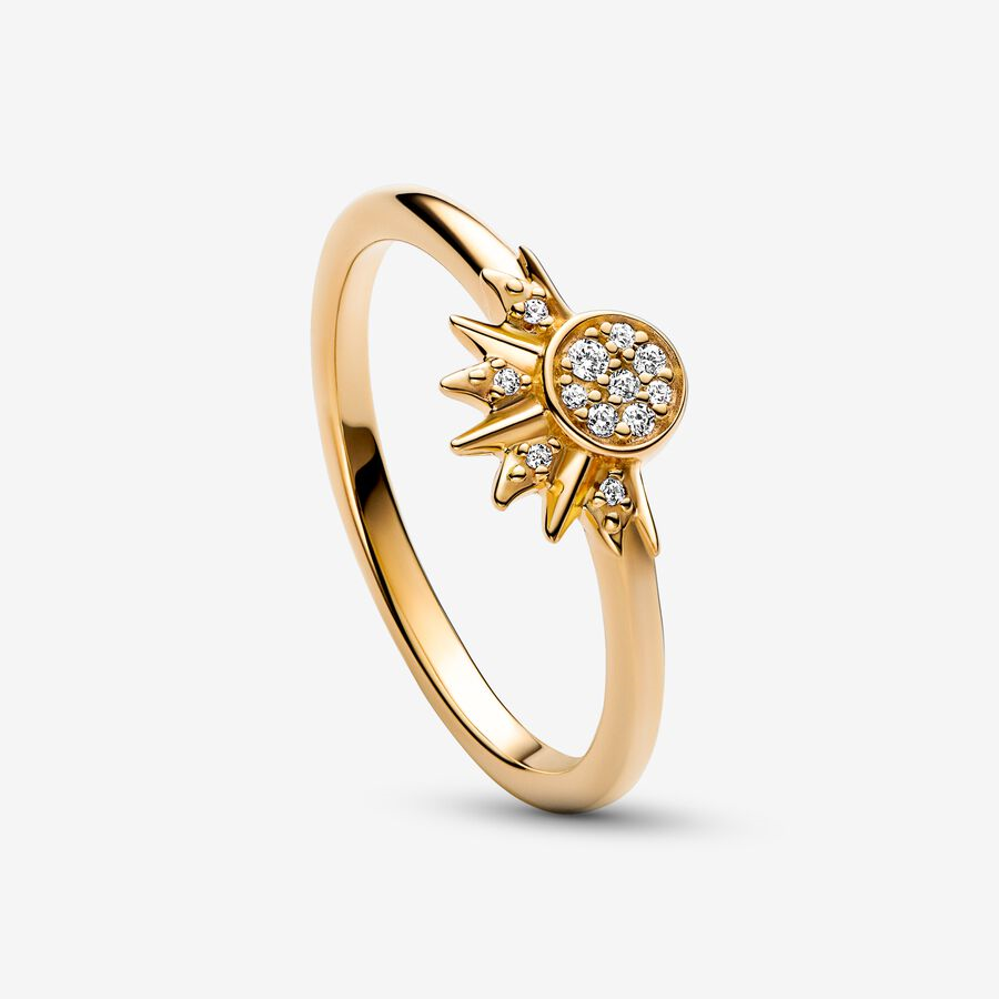 Pandora Moments Celestial Sparkling Sun Ring Size 7