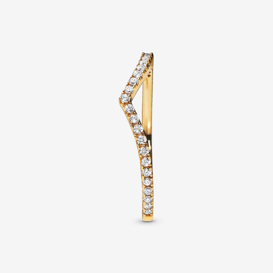 Pandora Timeless Sparkling Wishbone Ring Size 5