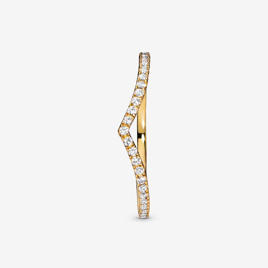 Pandora Timeless Sparkling Wishbone Ring Size 5