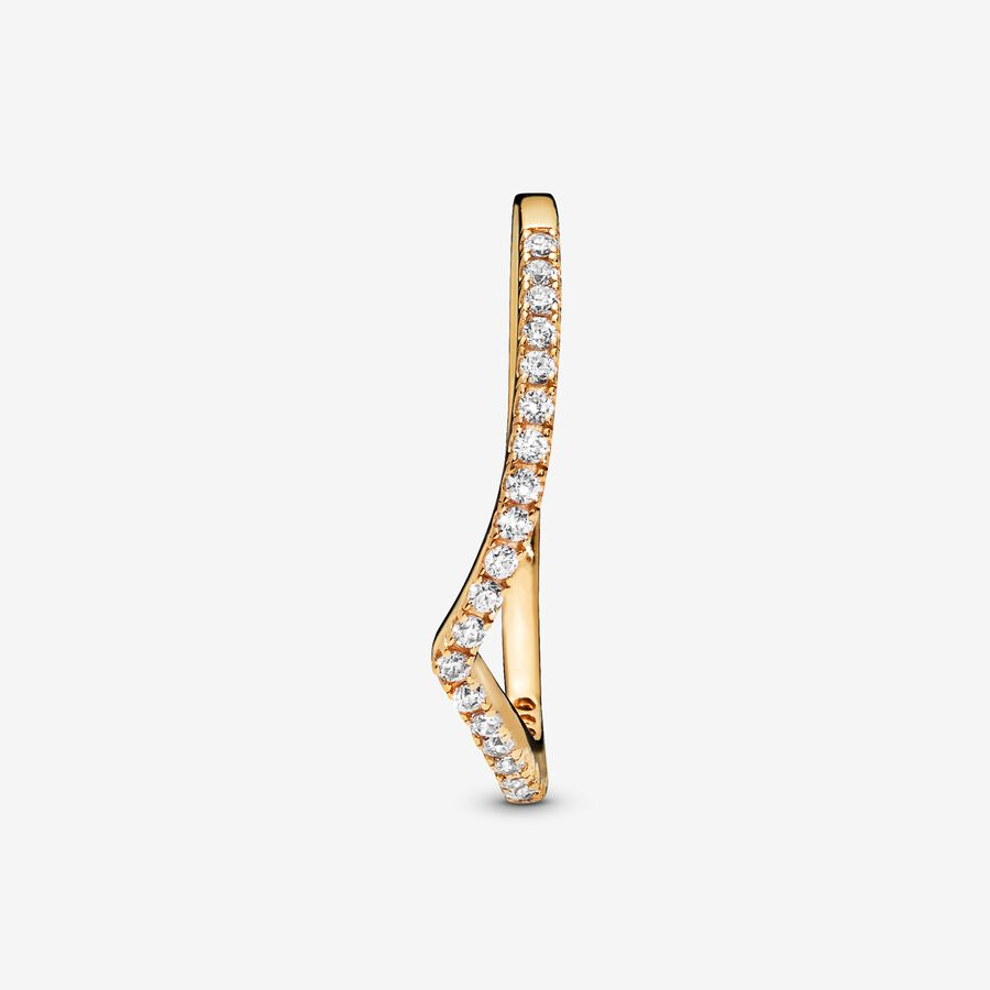 Pandora Timeless Sparkling Wishbone Ring Size 5