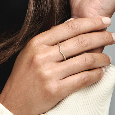 Pandora Timeless Sparkling Wishbone Ring Size 5