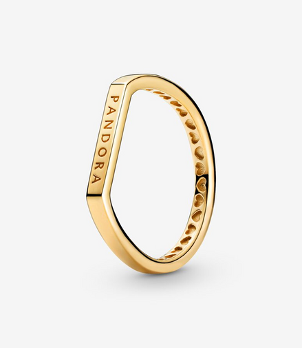 Pandora Signature Logo Bar Stacking Ring Size 6