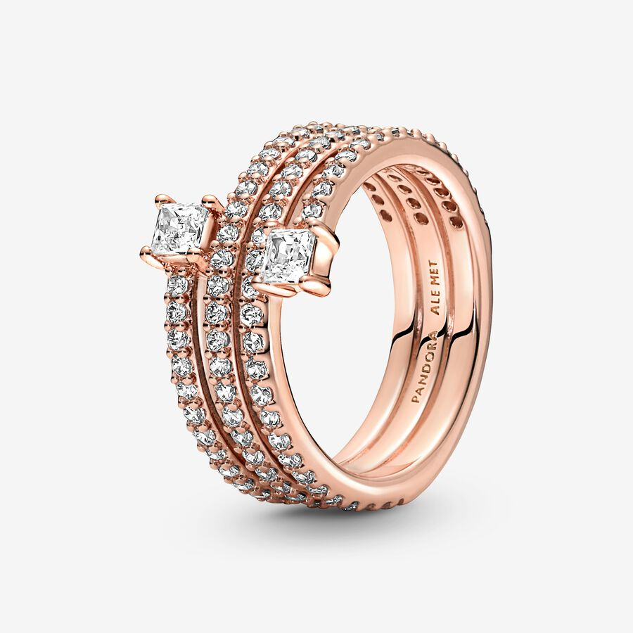 Pandora Timeless Triple Spiral Ring Size 7